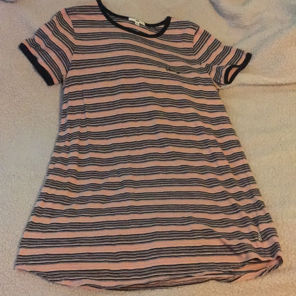 Vans pink and black striped long t-shirt dress